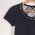 バーバリーブルーレーベル BURBERRY BLUE LABEL ロゴ刺繍 裏地ノバチェック Uネック Tシャツ レディース EUR:38