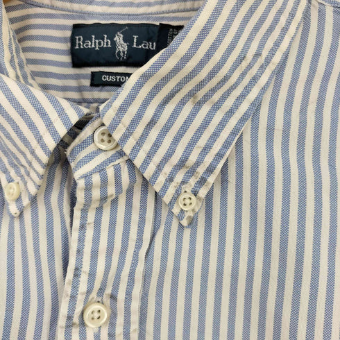 ポロラルフローレン POLO RALPH LAUREN 90S CUSTOM FIT ポニー刺繍 ストライプシャツ メンズ import:XXL