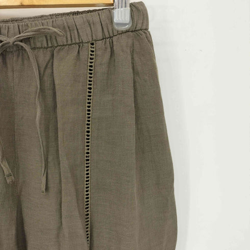 ザラ ZARA 100% LINEN PALAZZO PANTS レディース M