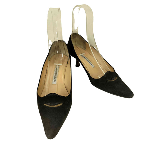 マノロブラニク MANOLO BLAHNIK スウェードパンプス レディース 7 1/2