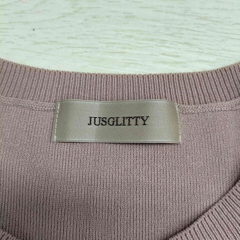 ジャスグリッティー JUSGLITTY ラッフルスリーブニットプルオーバー レディース JPN:2