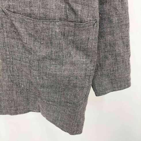 カールヘルム Karl Helmut 裏地ストライプ リネン スタンドカラー カバーオール シャツ ジャケット メンズ JPN:M