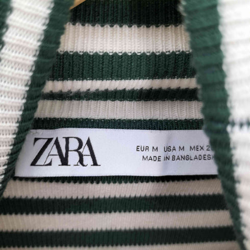 ザラ ZARA 23SS High Neck Crop Top ハイネック クロップ トップス ボーダー レディース import:M