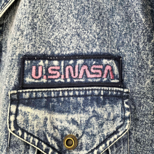 US.NASA ケミカルウォッシュデニムミリタリージャケット メンズ XL