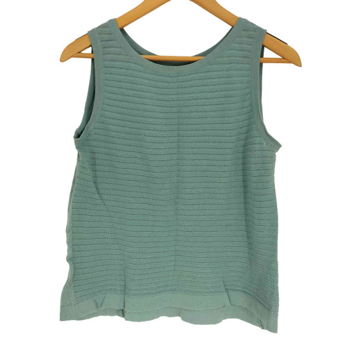 ジョンスメドレー JOHN SMEDLEY 英国製 SEA ISLAND COTTON シー アイランド コットン メッシュ ボーダー ノースリーブ トップス レディース import:S