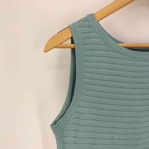 ジョンスメドレー JOHN SMEDLEY 英国製 SEA ISLAND COTTON シー アイランド コットン メッシュ ボーダー ノースリーブ トップス レディース import:S
