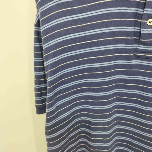 ポロバイラルフローレン Polo by RALPH LAUREN 90S ボーダー柄 ポニー刺繍 ショートスリーブ コットンポロシャツ メンズ import:M