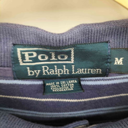 ポロバイラルフローレン Polo by RALPH LAUREN 90S ボーダー柄 ポニー刺繍 ショートスリーブ コットンポロシャツ メンズ import:M