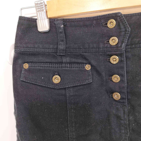 バーバリーブルーレーベル BURBERRY BLUE LABEL 裏地ノバチェック ロゴ刺繍 タイトミニスカート レディース UK:24