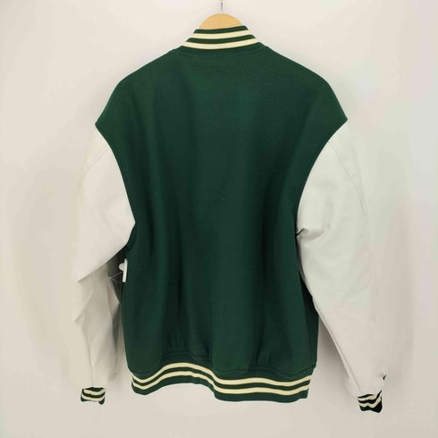 ハルハム HALHAM ORIGINAL QUALITY フェイクレザー 切替 スタジャン 無地 メンズ JPN:M