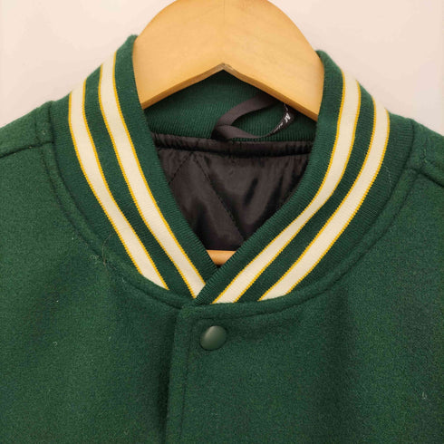 ハルハム HALHAM ORIGINAL QUALITY フェイクレザー 切替 スタジャン 無地 メンズ JPN:M