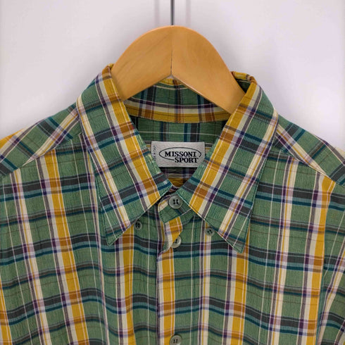 ミッソーニスポーツ MISSONI SPORTS イタリア製 コットンチェックシャツ メンズ JPN:M