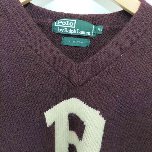ポロバイラルフローレン Polo by RALPH LAUREN 90S Pロゴ 総ウール Vネックロングスリーブニットセーター レディース 160