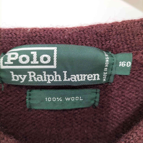 ポロバイラルフローレン Polo by RALPH LAUREN 90S Pロゴ 総ウール Vネックロングスリーブニットセーター レディース 160