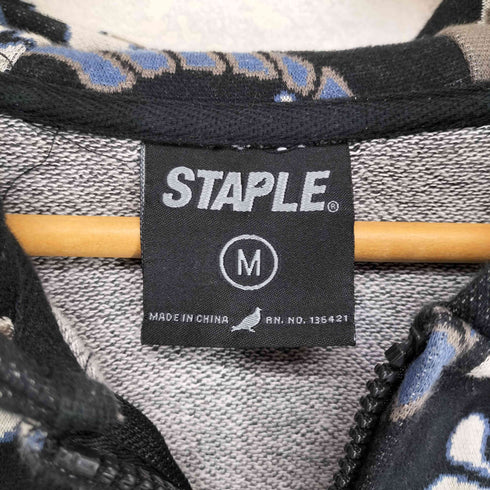 ステイプル staple 総柄ジップアップパーカー メンズ M