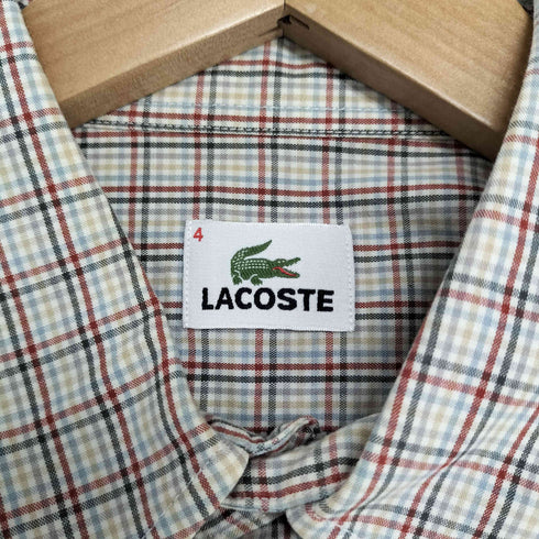 ラコステ LACOSTE ロゴ刺繍 チェック ボタンダウンシャツ メンズ 4