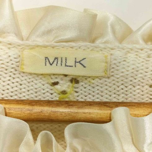ミルク MILK 80-90s 襟フリル シースルーコットンニットセーター レディース