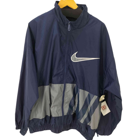 ナイキ NIKE 90S スウォッシュロゴ刺繍ナイロンジップアップジャケット メンズ