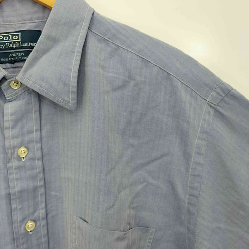 ポロラルフローレン POLO RALPH LAUREN ANDREW TWO-PLY COTTON ヘリンボーン オーバーサイズ シャツ メンズ 17 1/2 : 34-35