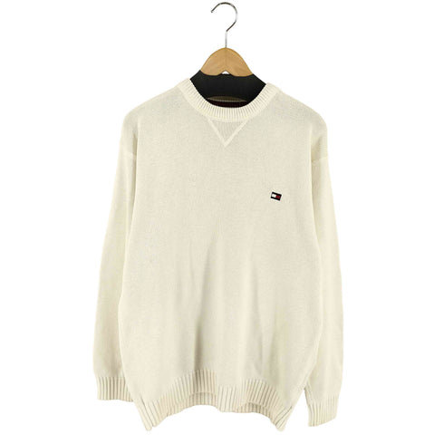 トミーヒルフィガー TOMMY HILFIGER フラッグ刺繍 クルーネックコットンニット メンズ import:M