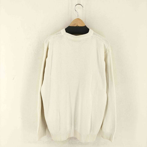 トミーヒルフィガー TOMMY HILFIGER フラッグ刺繍 クルーネックコットンニット メンズ import:M
