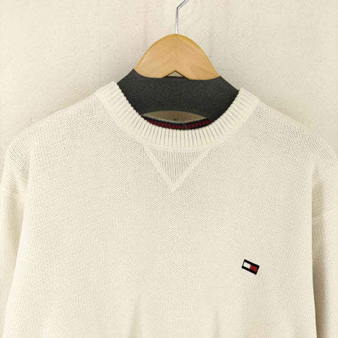 トミーヒルフィガー TOMMY HILFIGER フラッグ刺繍 クルーネックコットンニット メンズ import:M
