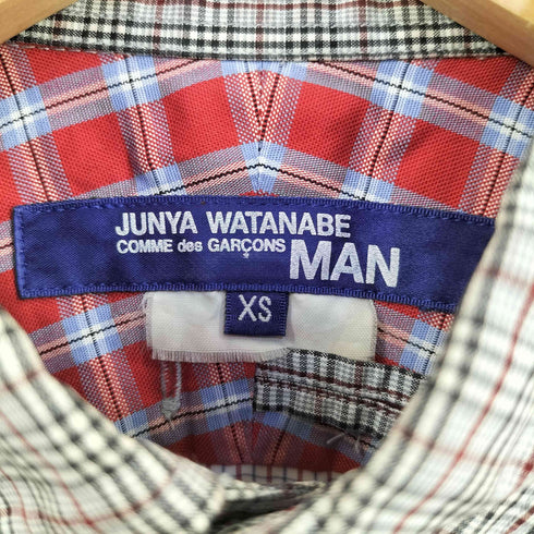 ジュンヤワタナベコムデギャルソンマン JUNYA WATANABE COMME des GARCONS MAN チェック ラウンドカラー BDシャツ メンズ JPN:XS