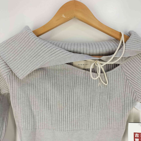 ANDMARY Amari ribbon tops ニット レディース FREE