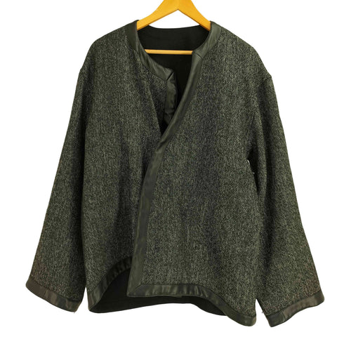 エムズブラック ms braque ASSYMETRY NO COLLAR TRIM JACKET メンズ ML