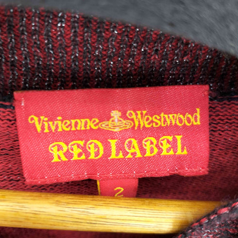 ヴィヴィアンウエストウッドレッドレーベル Vivienne Westwood RED LABEL ラメ 変形ニットカーディガン レディース JPN:2