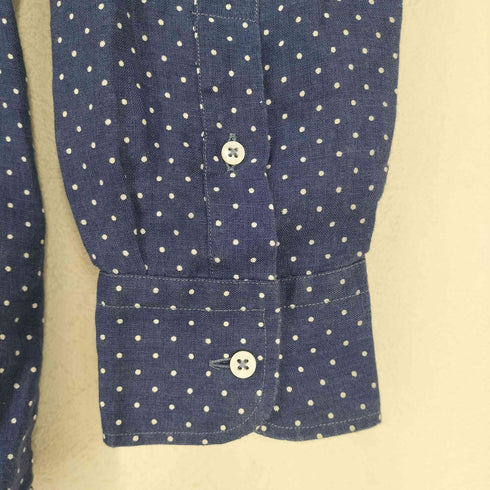 ウミットベナン UMIT BENAN ドット柄 フロントポケット リネン長袖シャツ メンズ JPN:48