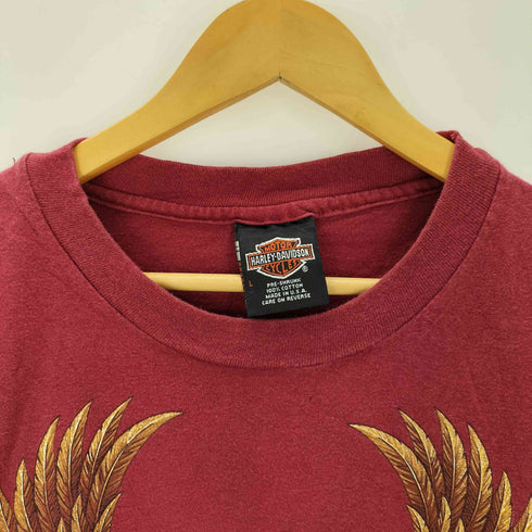 ハーレーダビッドソン HARLEY-DAVIDSON 90s USA製 Hanesボディ イーグルロゴプリントTシャツ コピーライト1995 メンズ import:L