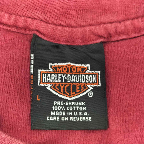 ハーレーダビッドソン HARLEY-DAVIDSON 90s USA製 Hanesボディ イーグルロゴプリントTシャツ コピーライト1995 メンズ import:L