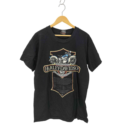 ハーレーダビッドソン HARLEY-DAVIDSON 90s USA製 ナックルヘッド 両面プリントTシャツ シングルステッチ メンズ import:L