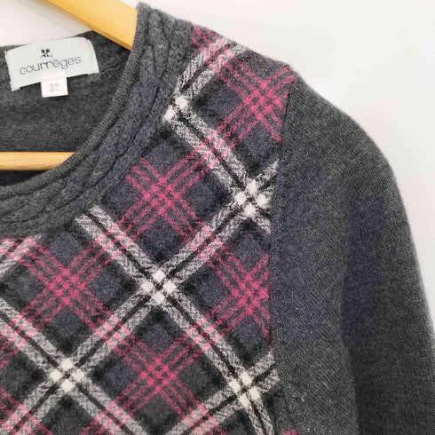 クレージュ courreges チェック ウール ニット レディース JPN:38