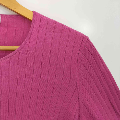 クレージュ courreges ロゴボタン コットン クルーネックカーディガン レディース JPN:38
