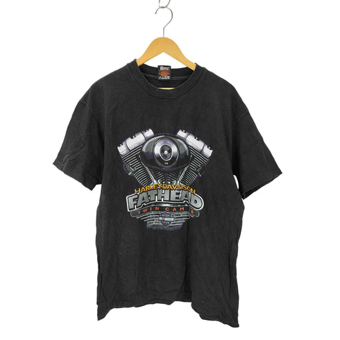 ハーレーダビッドソン HARLEY-DAVIDSON 90s USA製 Hanesボディ FATHEAD 両面プリントTシャツ コピーライト1998 メンズ import:L
