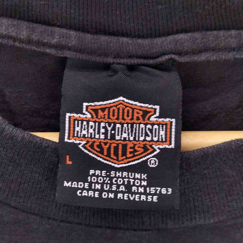 ハーレーダビッドソン HARLEY-DAVIDSON 90s USA製 Hanesボディ FATHEAD 両面プリントTシャツ コピーライト1998 メンズ import:L