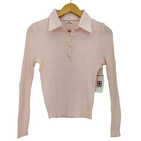 クレージュ courreges フェイクレイヤード コットンレーヨン ヘンリーネックニット 襟着脱可 レディース JPN:38