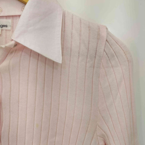 クレージュ courreges フェイクレイヤード コットンレーヨン ヘンリーネックニット 襟着脱可 レディース JPN:38