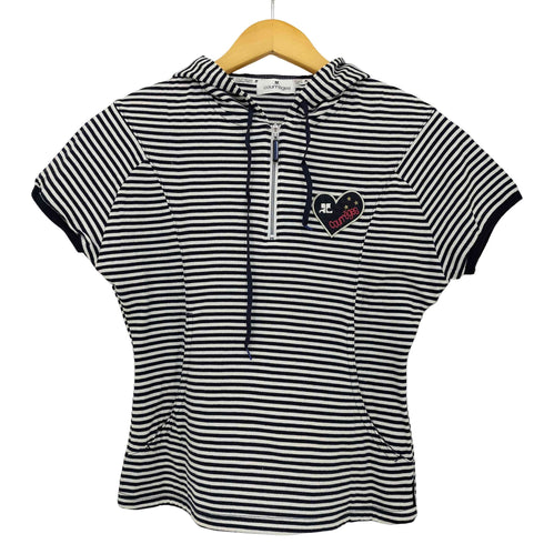 クレージュ courreges Y2K ハーフジップ 半袖パーカー レディース JPN:38