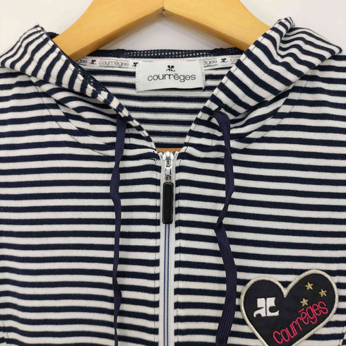 クレージュ courreges Y2K ハーフジップ 半袖パーカー レディース JPN:38