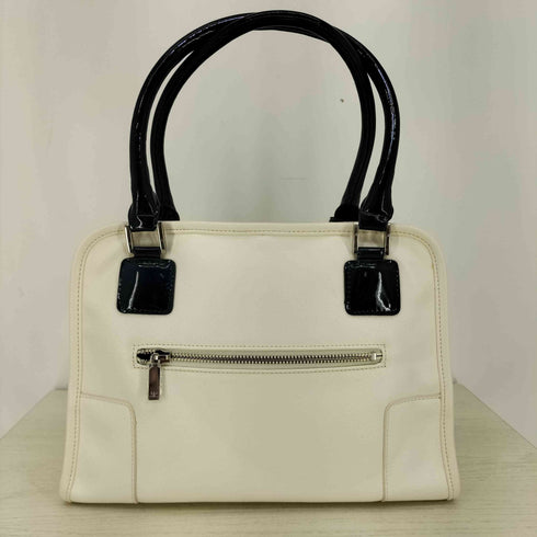 クレージュ courreges エナメル×レザー コンビ ショルダーバッグ ミニボストン レディース