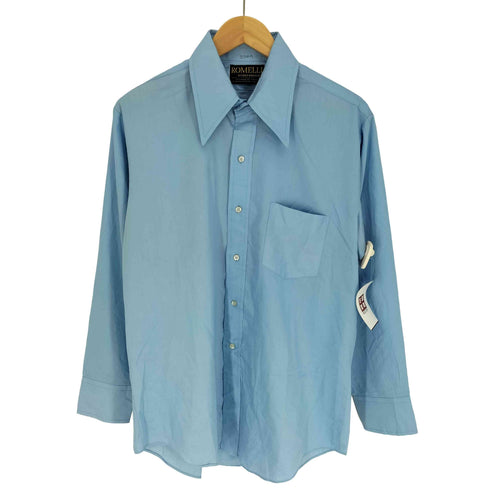 ROMELLI HUGHES&HATCHER デカ襟 襟芯 ポリコットン L/S ドレスシャツ メンズ DOU-1