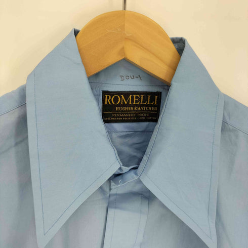 ROMELLI HUGHES&HATCHER デカ襟 襟芯 ポリコットン L/S ドレスシャツ メンズ DOU-1