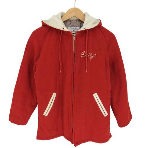 ALADEN ATHLETIC WEAR ウール IDEALジップ 裏地キルティング 袖口リブ フーデッド スタジャン レディース 14