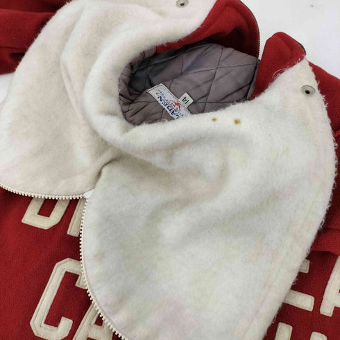 ALADEN ATHLETIC WEAR ウール IDEALジップ 裏地キルティング 袖口リブ フーデッド スタジャン レディース 14