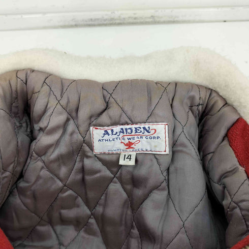 ALADEN ATHLETIC WEAR ウール IDEALジップ 裏地キルティング 袖口リブ フーデッド スタジャン レディース 14