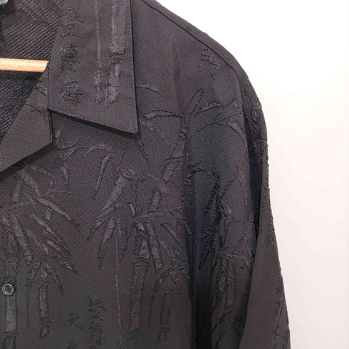 信 TRUST 90-00S 韓国製 漢字 竹 刺繍 オープンカラー シャツ メンズ import:XL