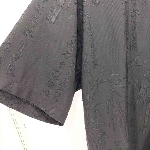 信 TRUST 90-00S 韓国製 漢字 竹 刺繍 オープンカラー シャツ メンズ import:XL